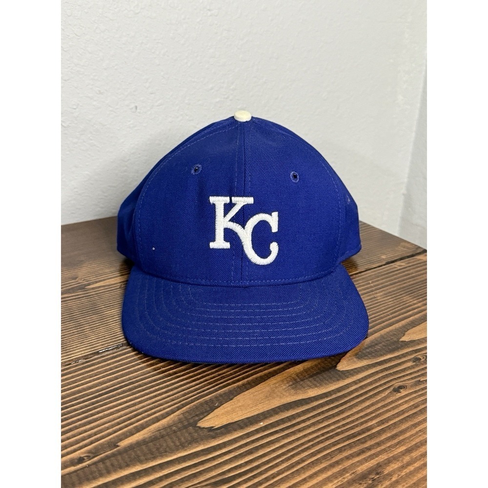 Vintage Kansas City Royals Hat 7‎ 1/4 Blue Roman Pro Baseball Cap MLB Wool